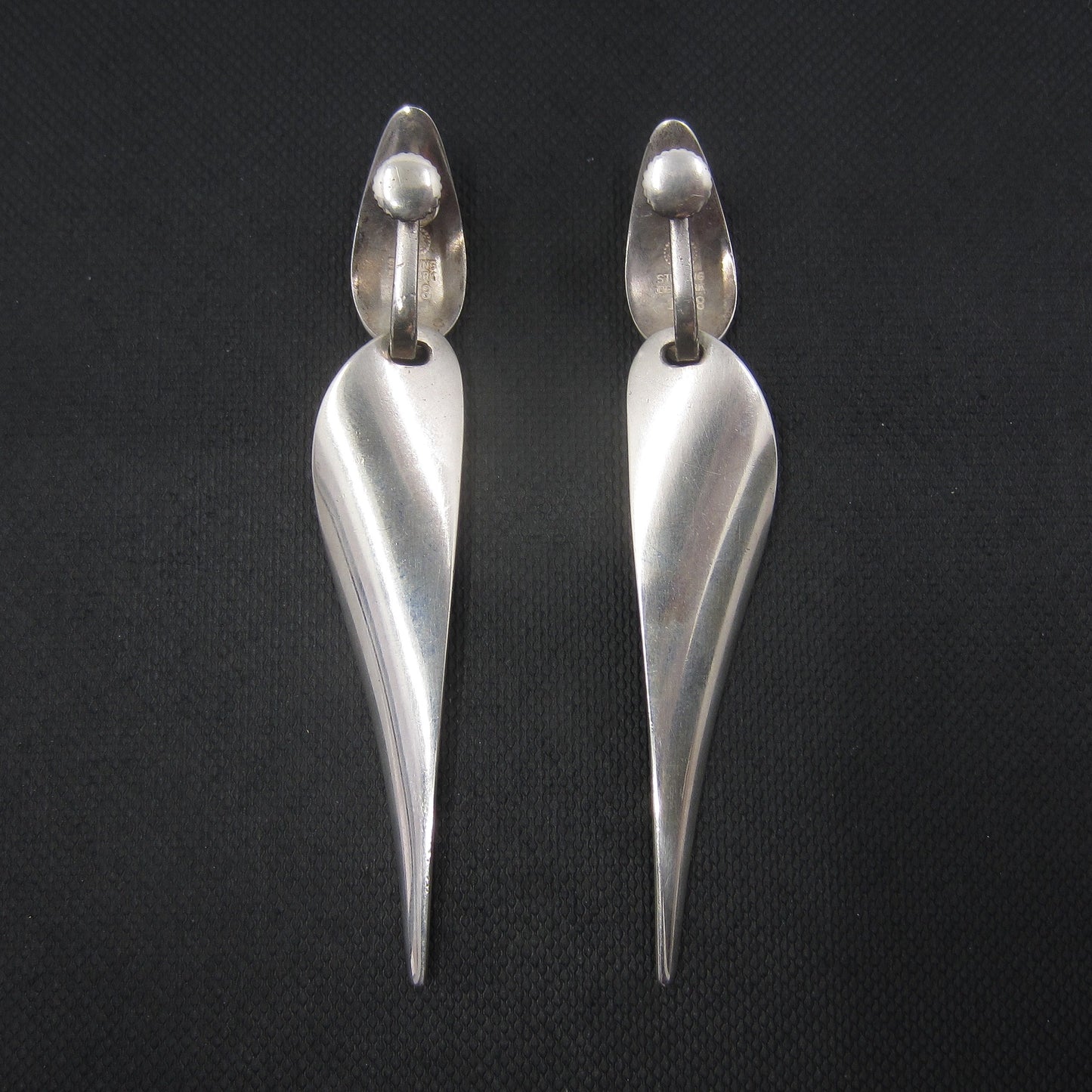 SOLD--MidCentury Nanna Ditzel for Georg Jensen Earrings Sterling, #128 c. 1970