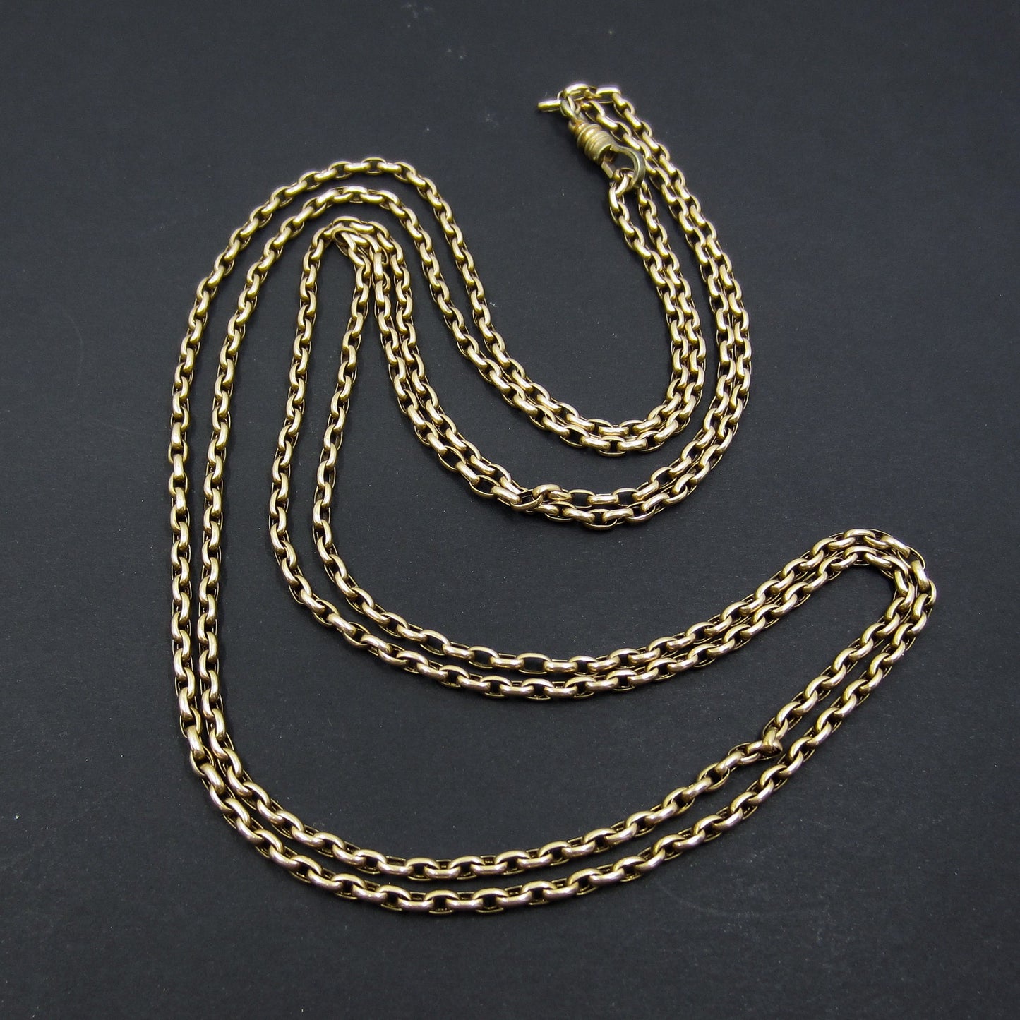 SOLD-Victorian Long Guard Chain 14k c. 1880