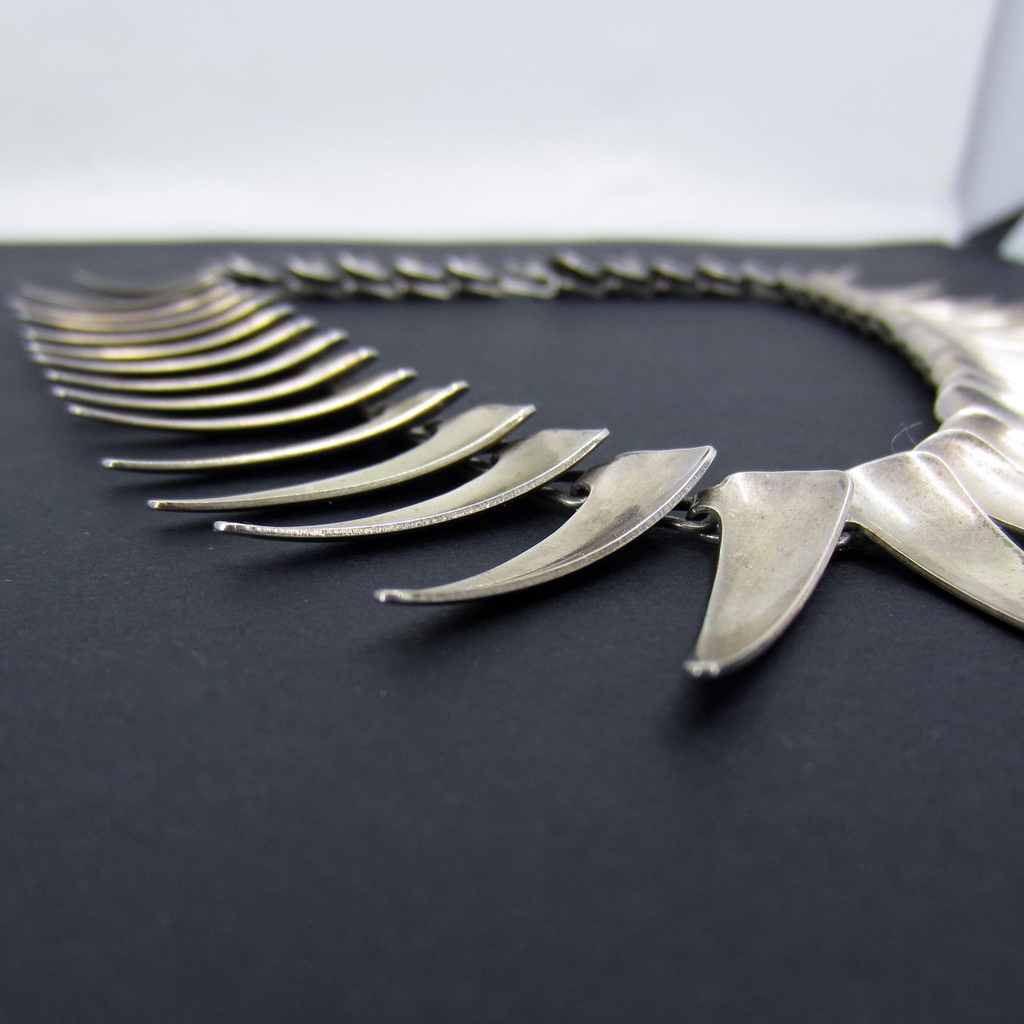 SOLD--Modernist Atomic Age Necklace Sterling Silver, Sweden, Atelier Borgila c. 1958