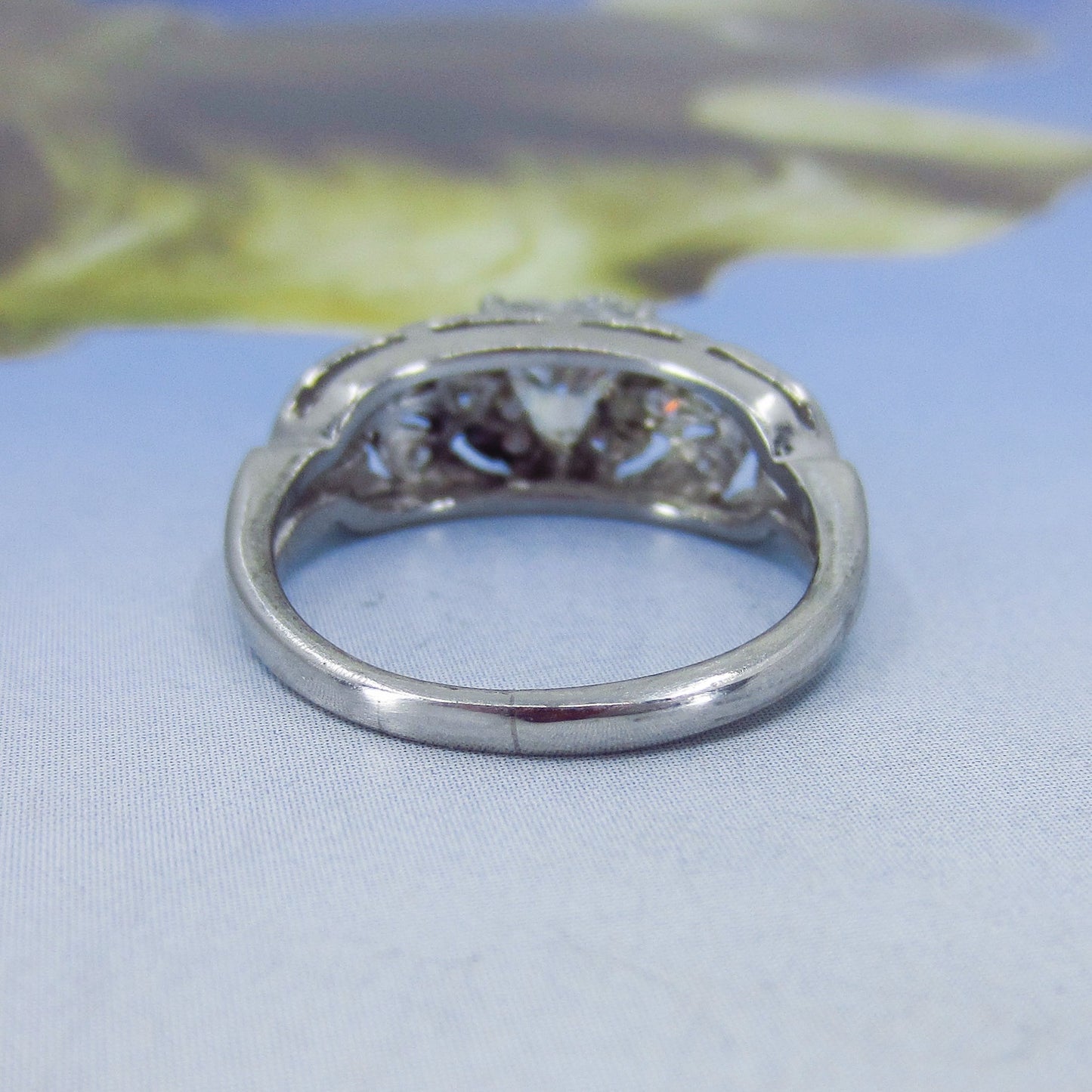 SOLD- Art Deco Heart Cut Diamond Engagement Ring Platinum c. 1940