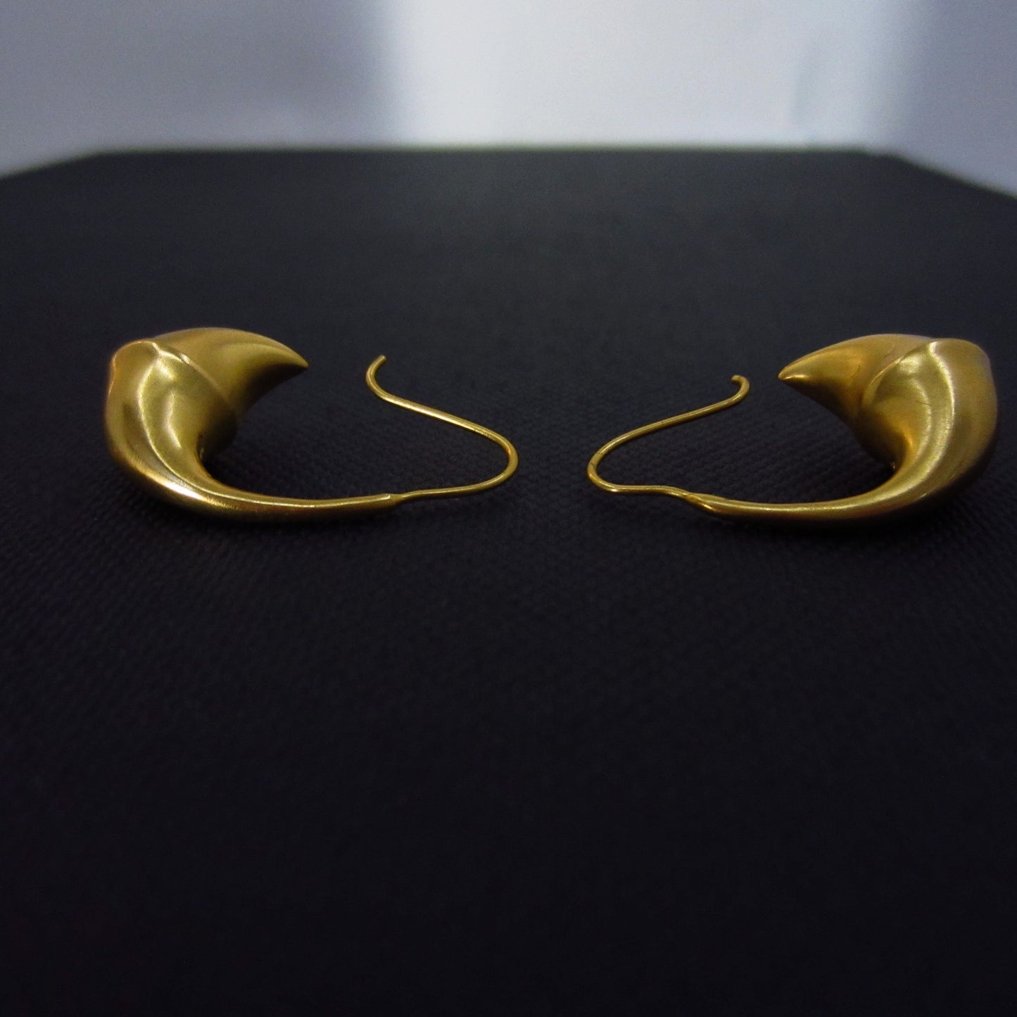 SOLD—Vintage MMA Golden Hoop Earrings 14k, c. 1990